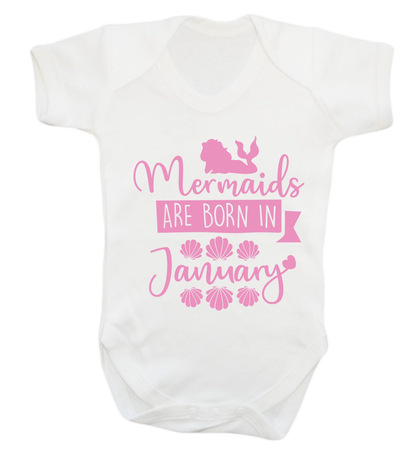 Mermaids are born in January Baby Vest white 18-24 months
