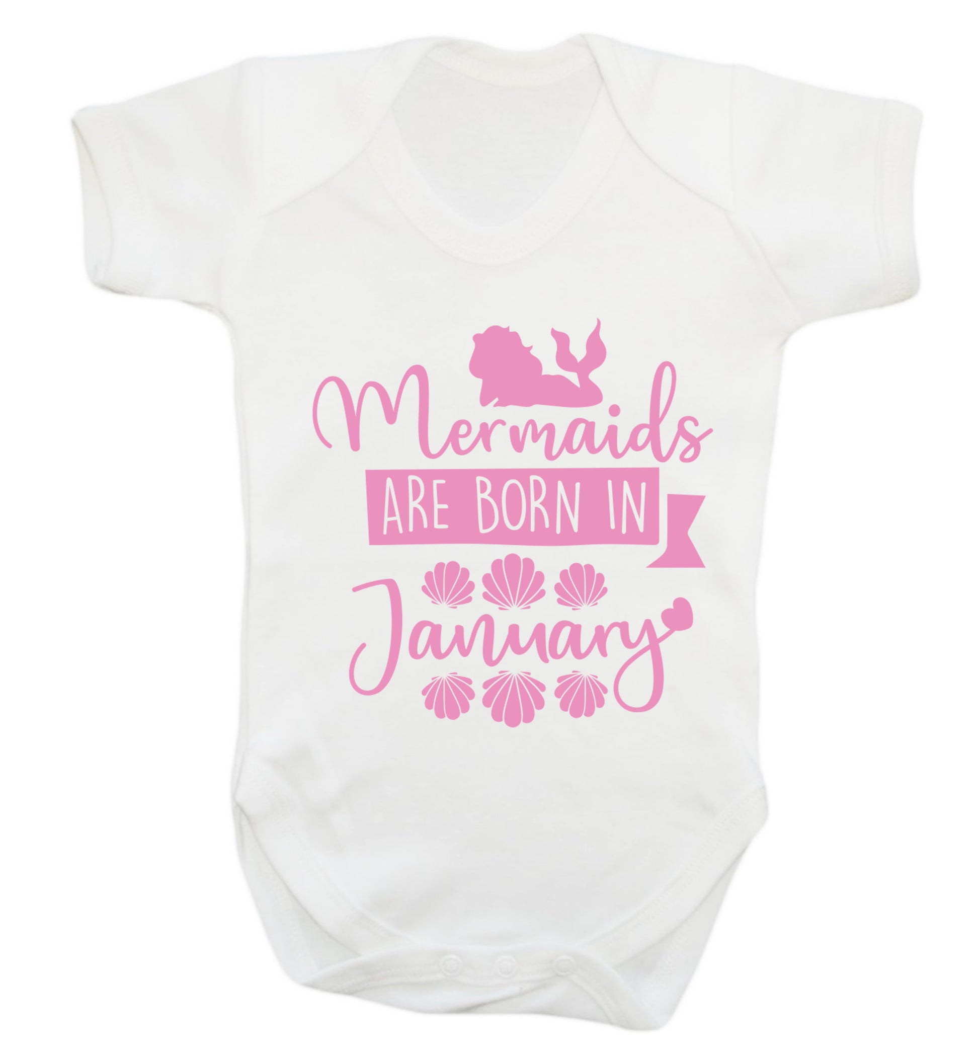 Mermaids are born in January Baby Vest white 18-24 months
