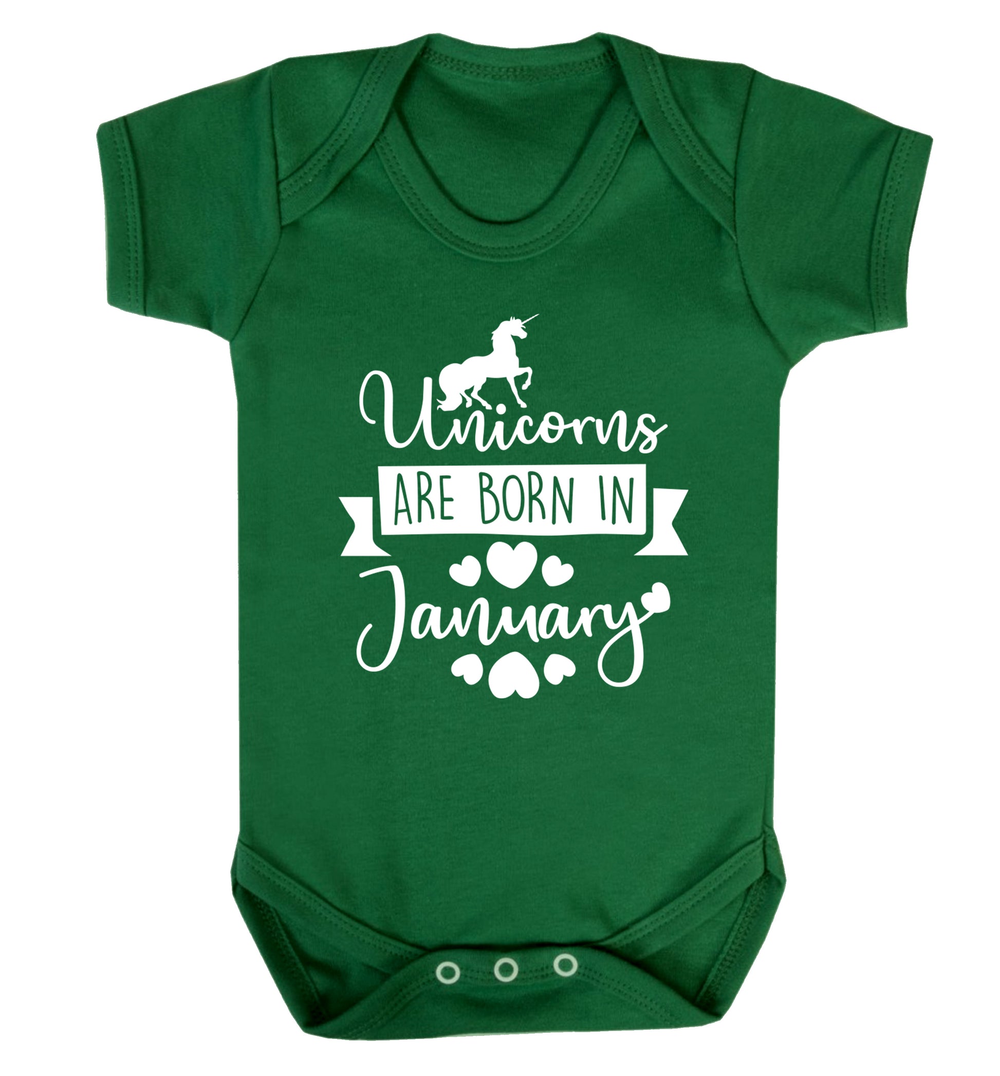 Unicorns are born in January Baby Vest green 18-24 months