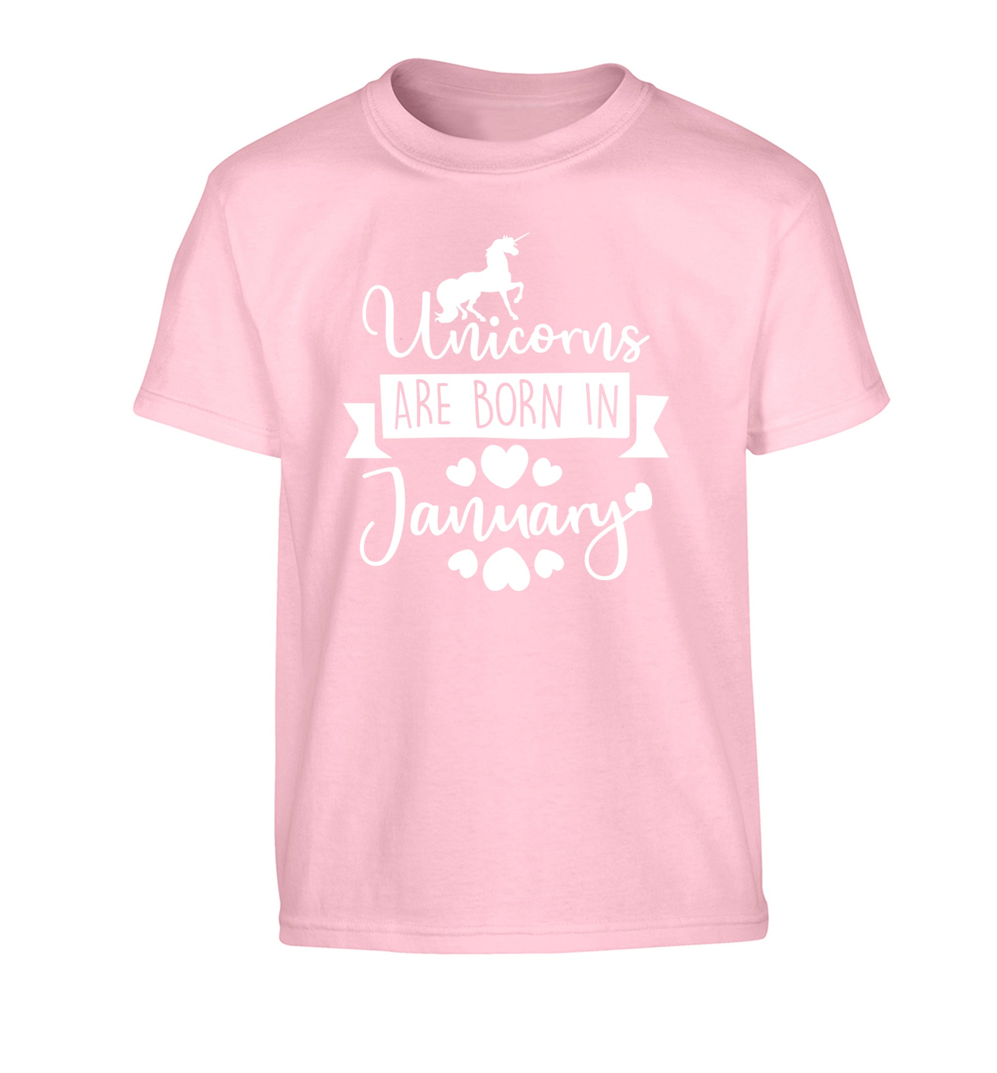 Unicorns are born in January Children's light pink Tshirt 12-13 Years