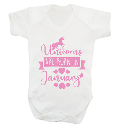 Unicorns are born in January Baby Vest white 18-24 months