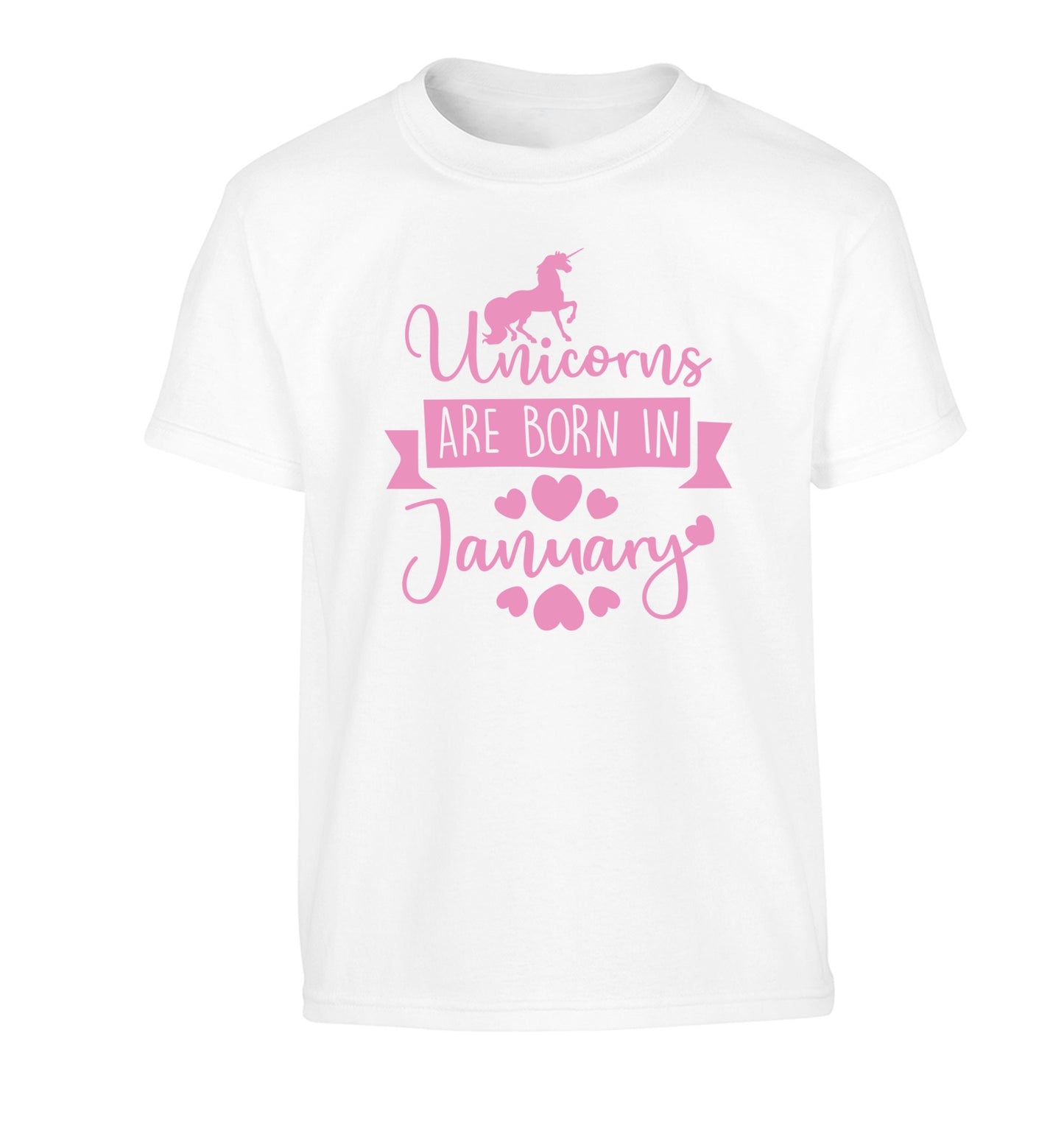 Unicorns are born in January Children's white Tshirt 12-13 Years