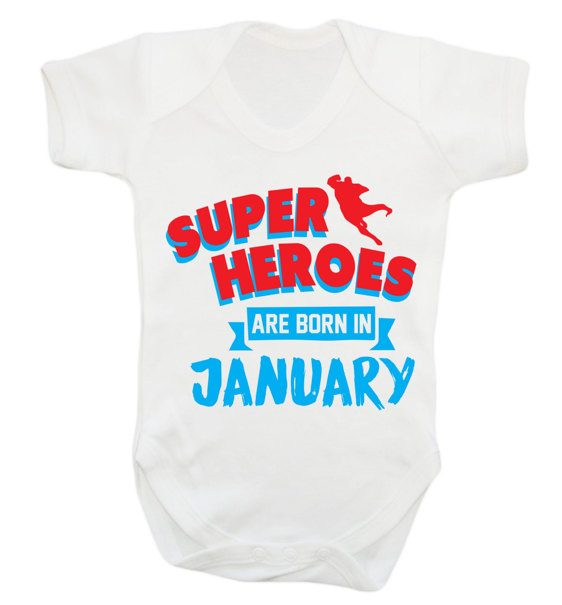 Superheros are born in January Baby Vest white 18-24 months