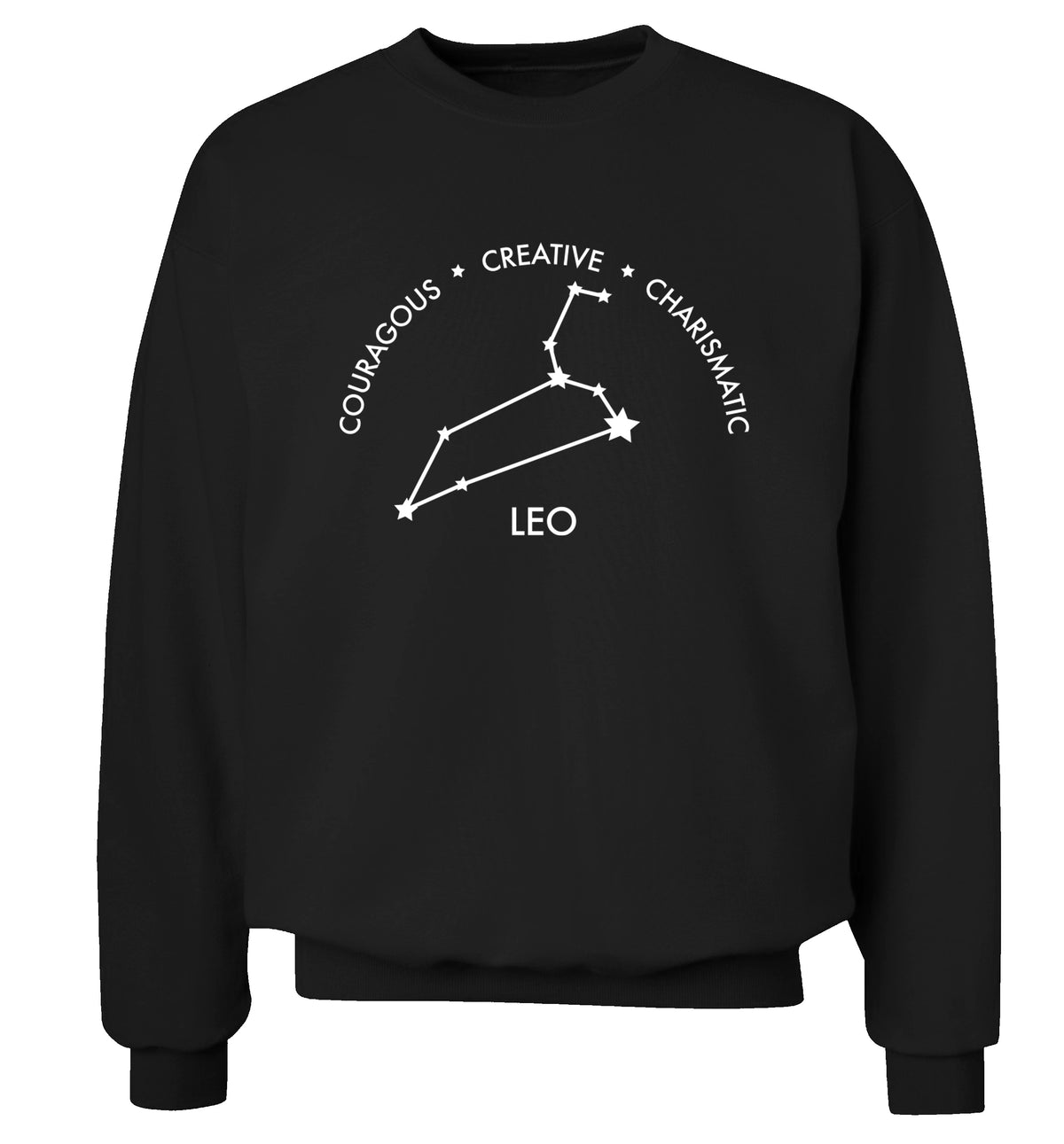 Leo - Courageous | Creative | Charismatic Adult's unisex black Sweater 2XL