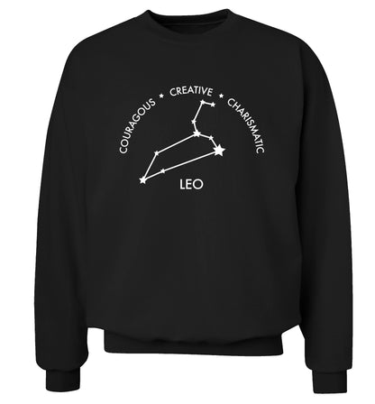 Leo - Courageous | Creative | Charismatic Adult's unisex black Sweater 2XL
