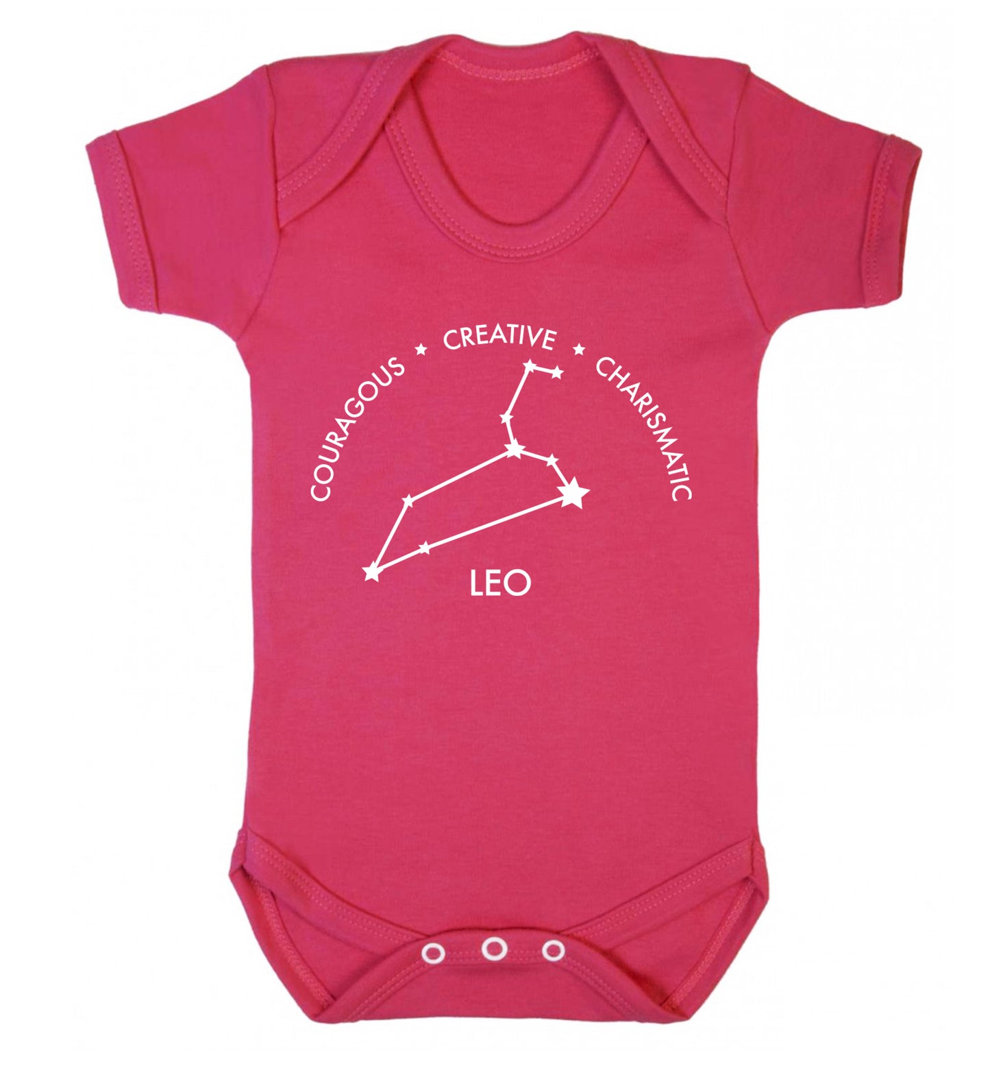 Leo - Courageous | Creative | Charismatic Baby Vest dark pink 18-24 months