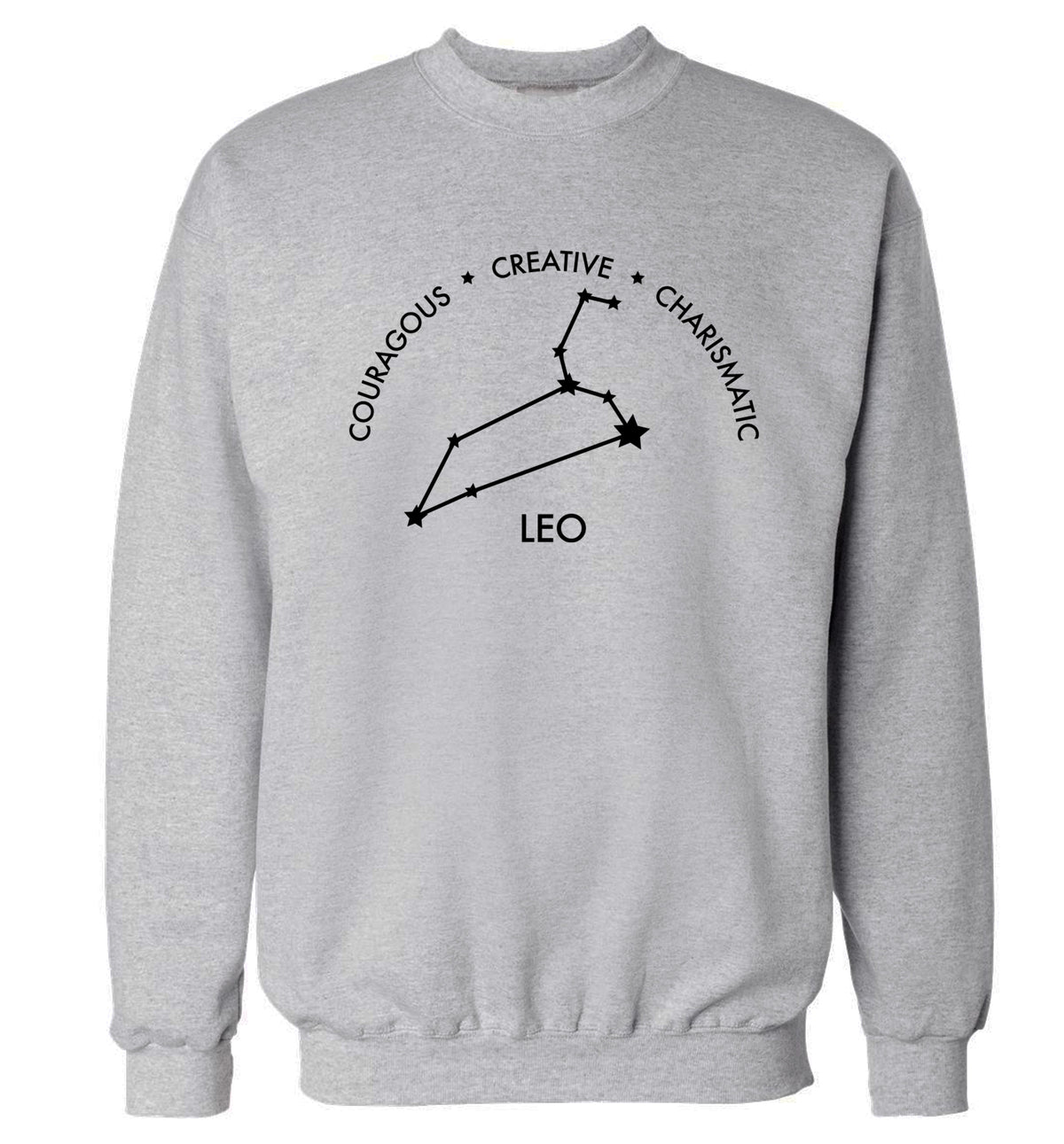 Leo - Courageous | Creative | Charismatic Adult's unisex grey Sweater 2XL