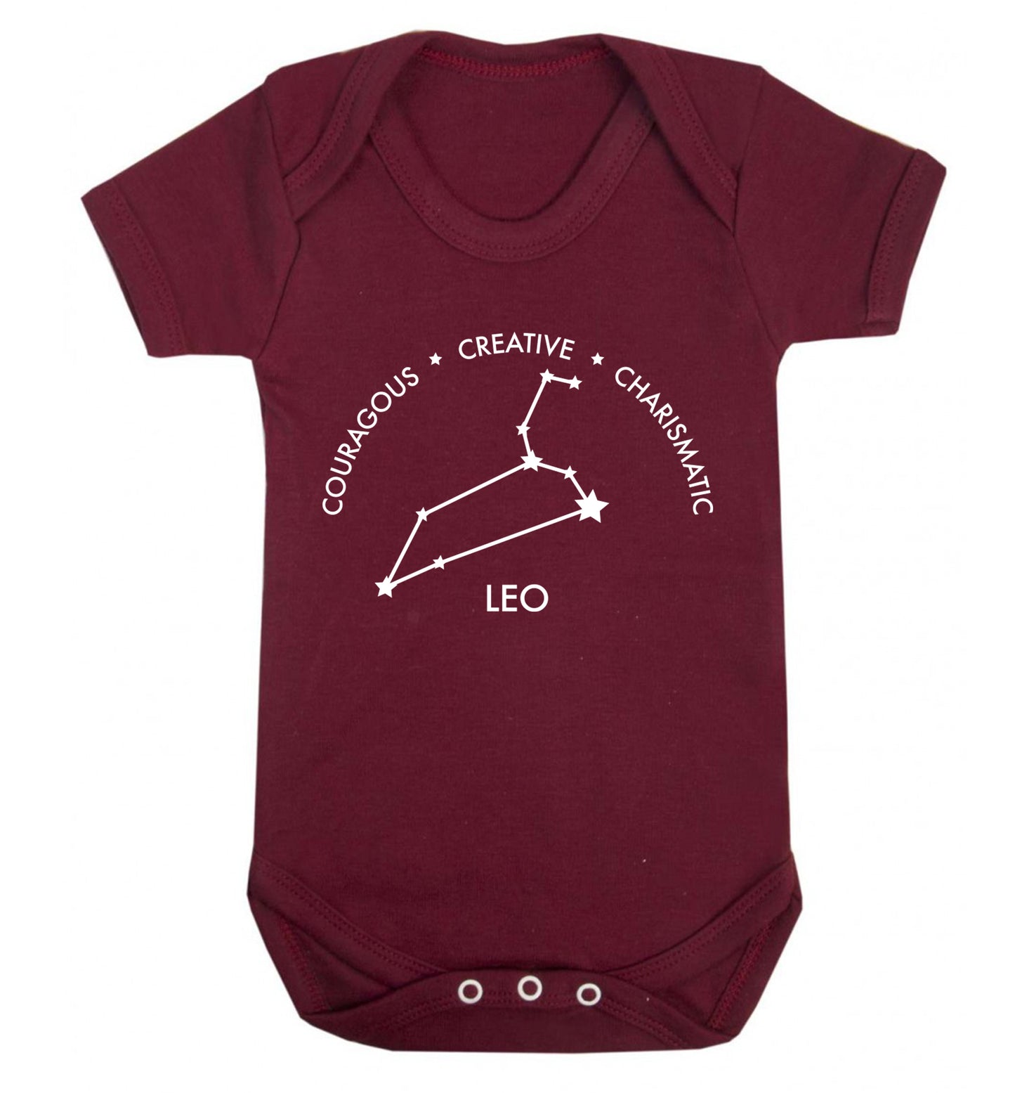 Leo - Courageous | Creative | Charismatic Baby Vest maroon 18-24 months