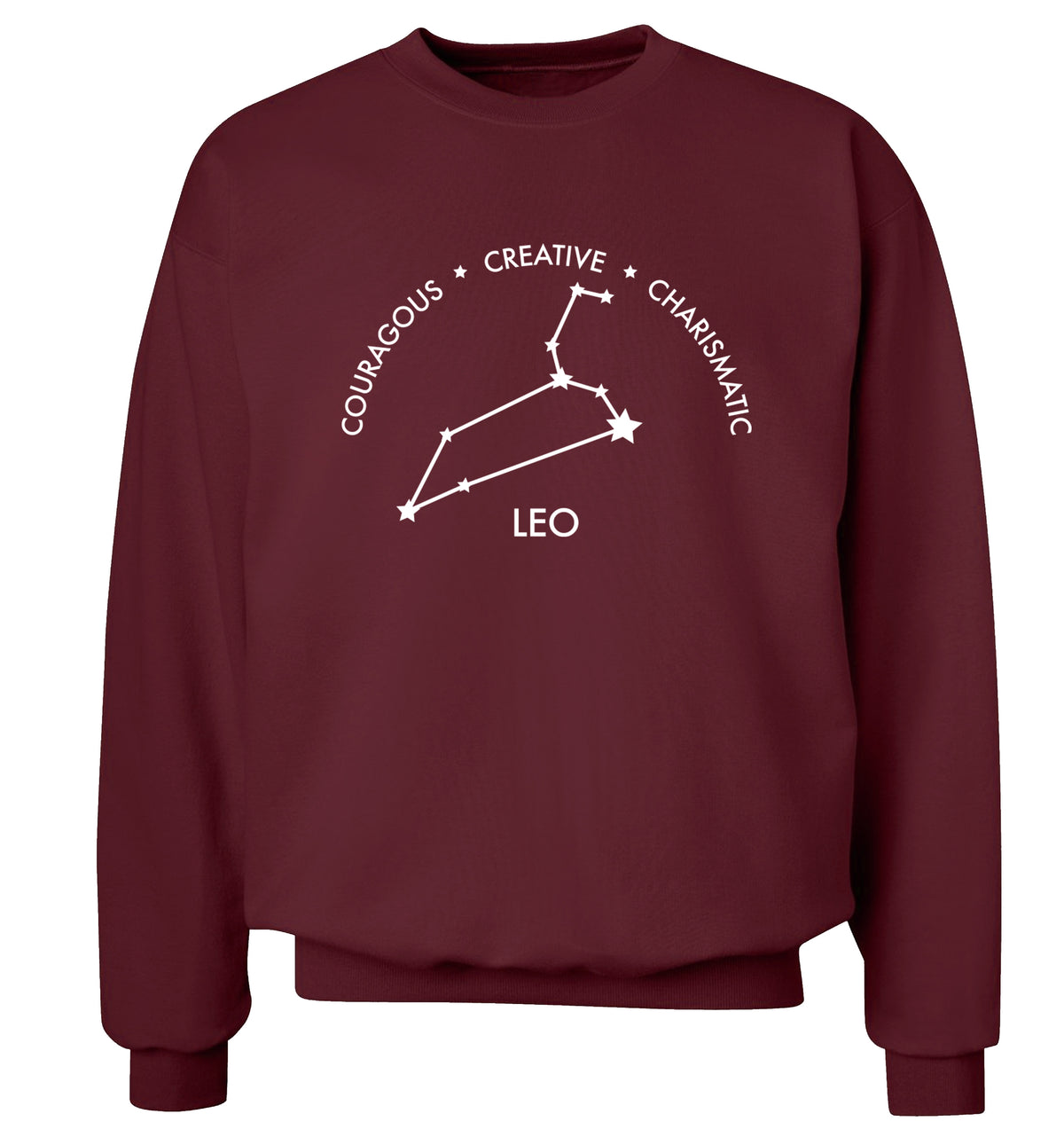 Leo - Courageous | Creative | Charismatic Adult's unisex maroon Sweater 2XL
