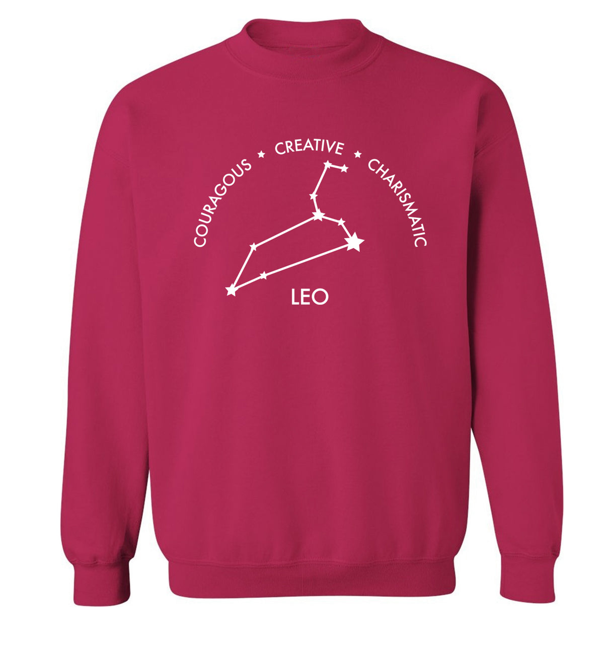 Leo - Courageous | Creative | Charismatic Adult's unisex pink Sweater 2XL