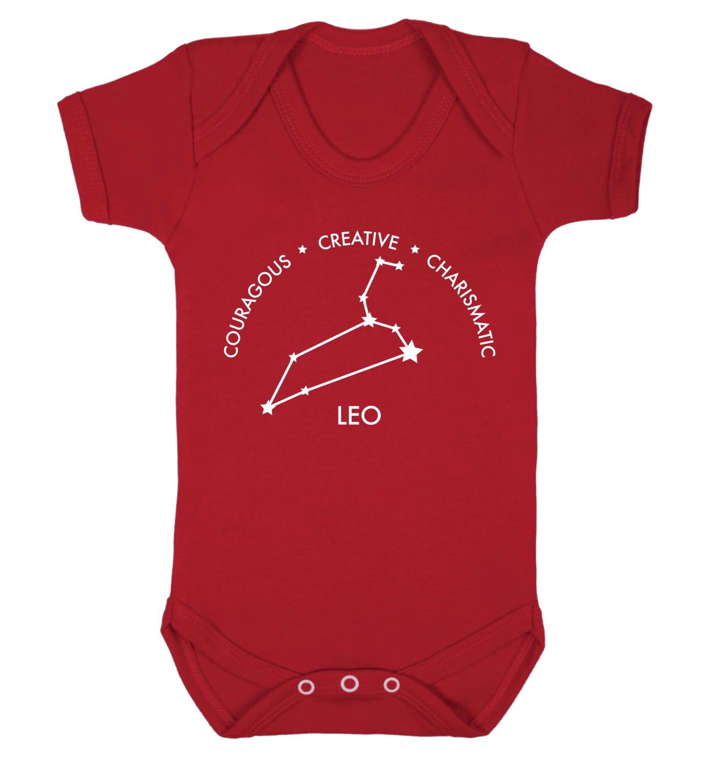 Leo - Courageous | Creative | Charismatic Baby Vest red 18-24 months