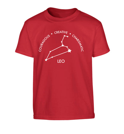 Leo - Courageous | Creative | Charismatic Children's red Tshirt 12-13 Years