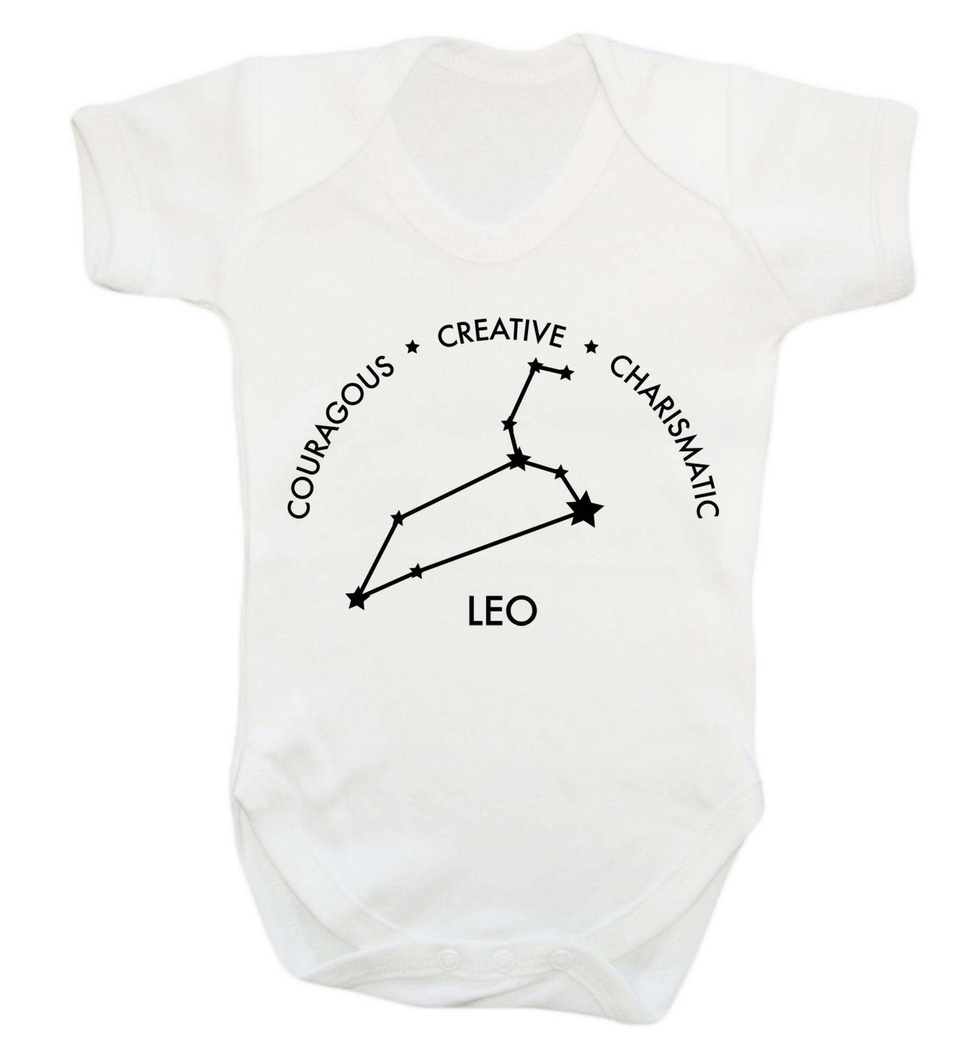 Leo - Courageous | Creative | Charismatic Baby Vest white 18-24 months