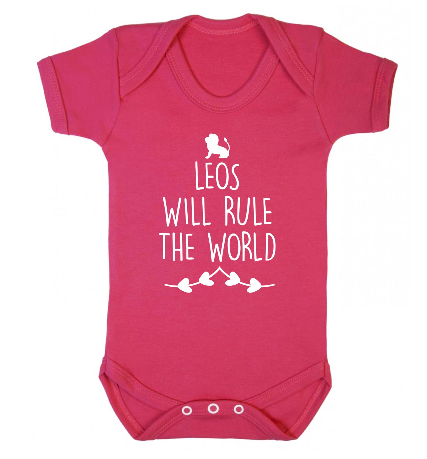 Leos will run the world Baby Vest dark pink 18-24 months
