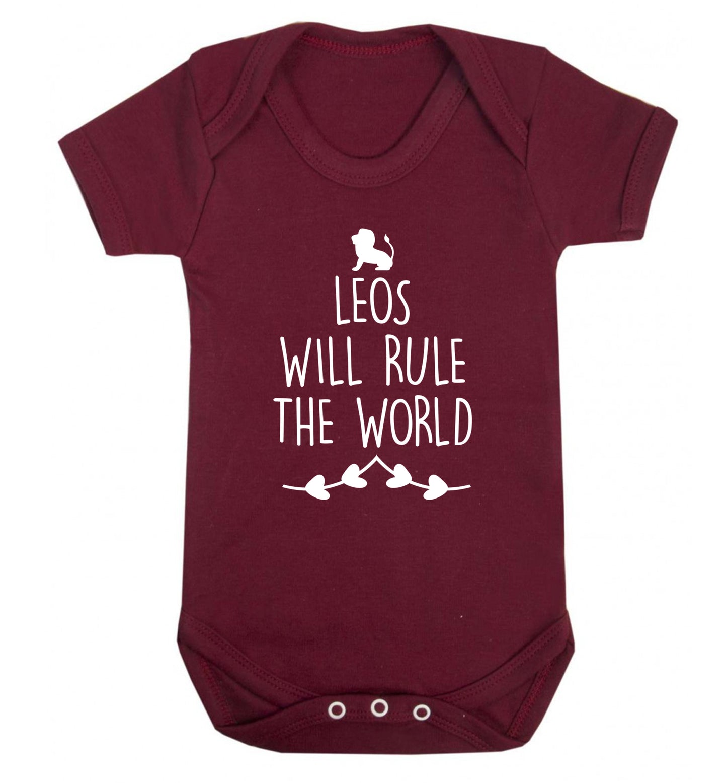 Leos will run the world Baby Vest maroon 18-24 months