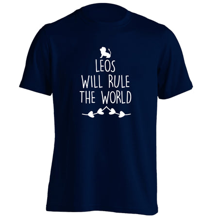 Leos will run the world adults unisex navy Tshirt 2XL
