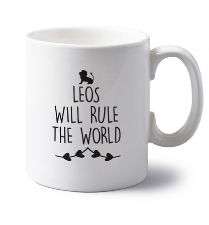 Leos will run the world left handed white ceramic mug 