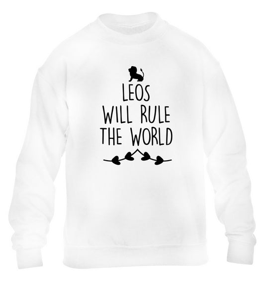Leos will run the world children's white sweater 12-13 Years