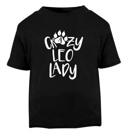 Crazy leo lady Black Baby Toddler Tshirt 2 years