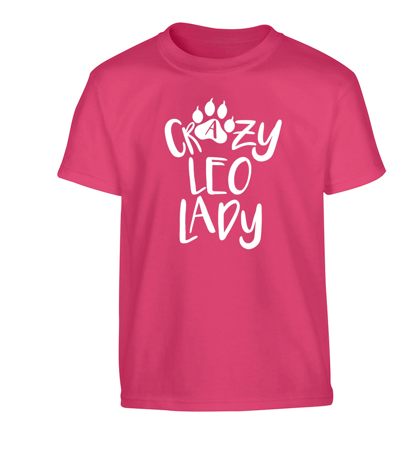 Crazy leo lady Children's pink Tshirt 12-13 Years