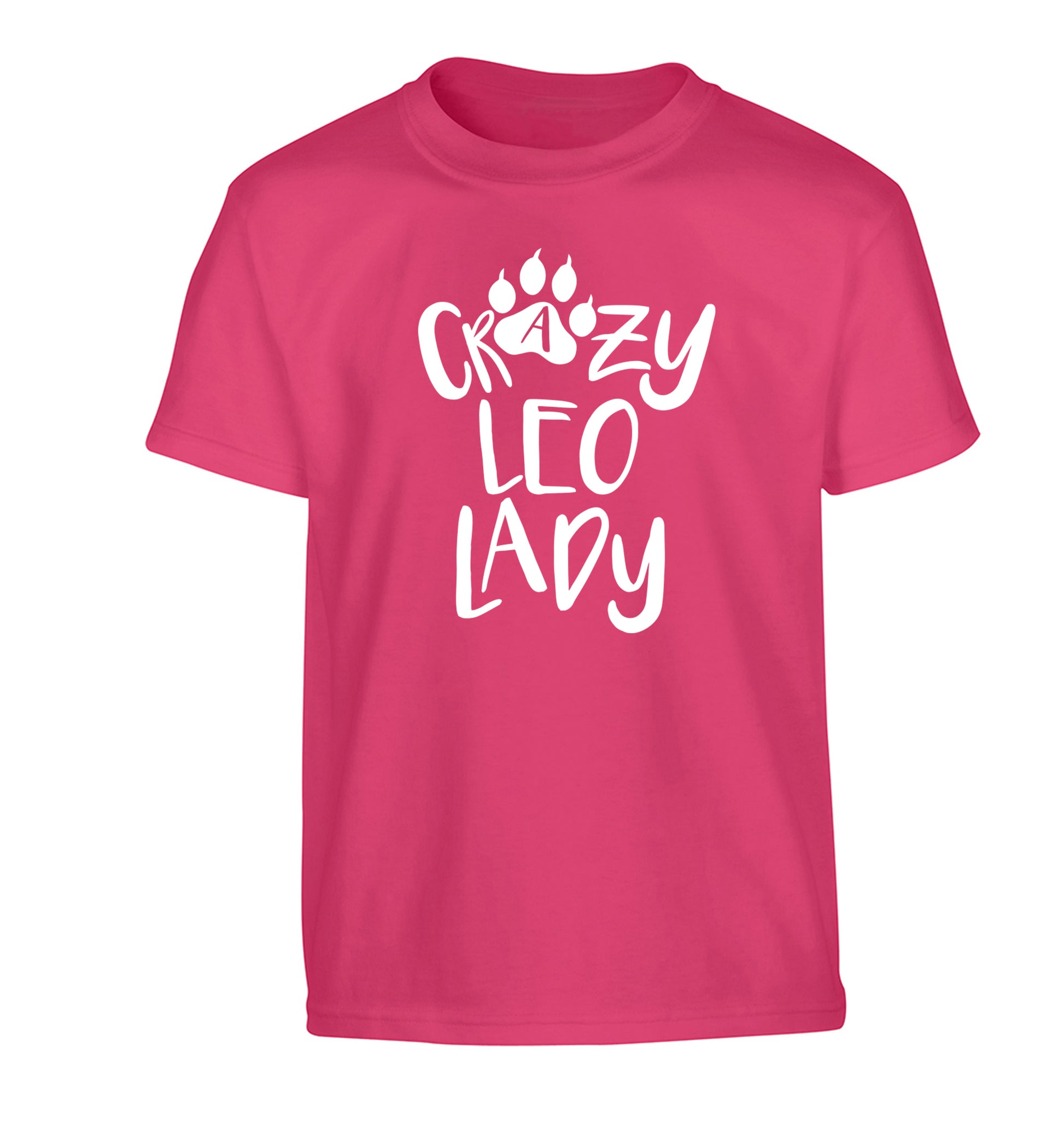 Crazy leo lady Children's pink Tshirt 12-13 Years