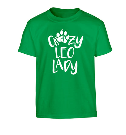 Crazy leo lady Children's green Tshirt 12-13 Years