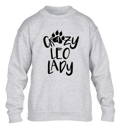 Crazy leo lady children's grey sweater 12-13 Years