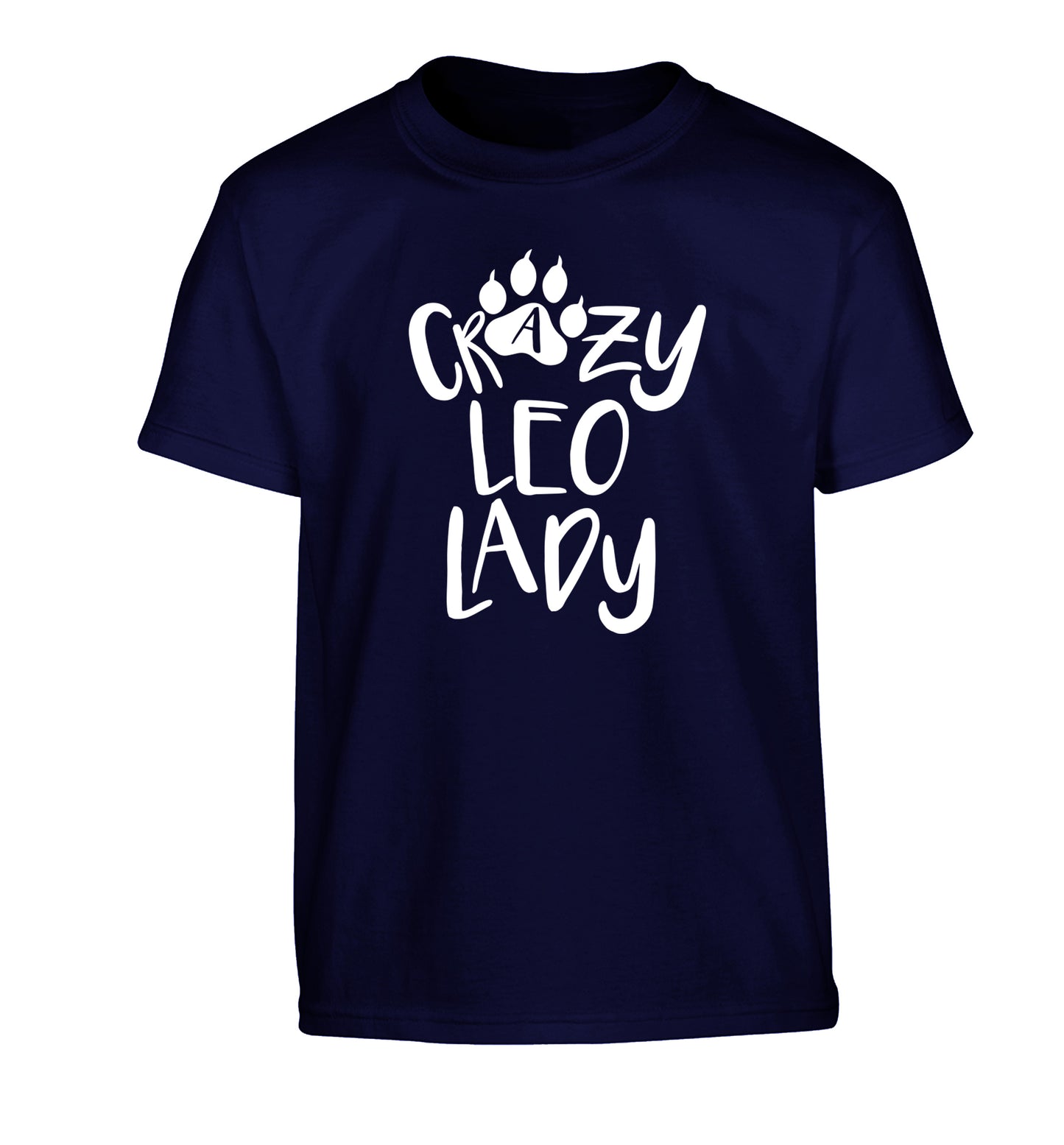 Crazy leo lady Children's navy Tshirt 12-13 Years