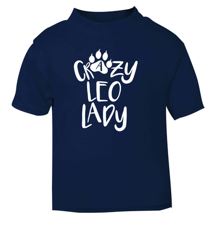 Crazy leo lady navy Baby Toddler Tshirt 2 Years