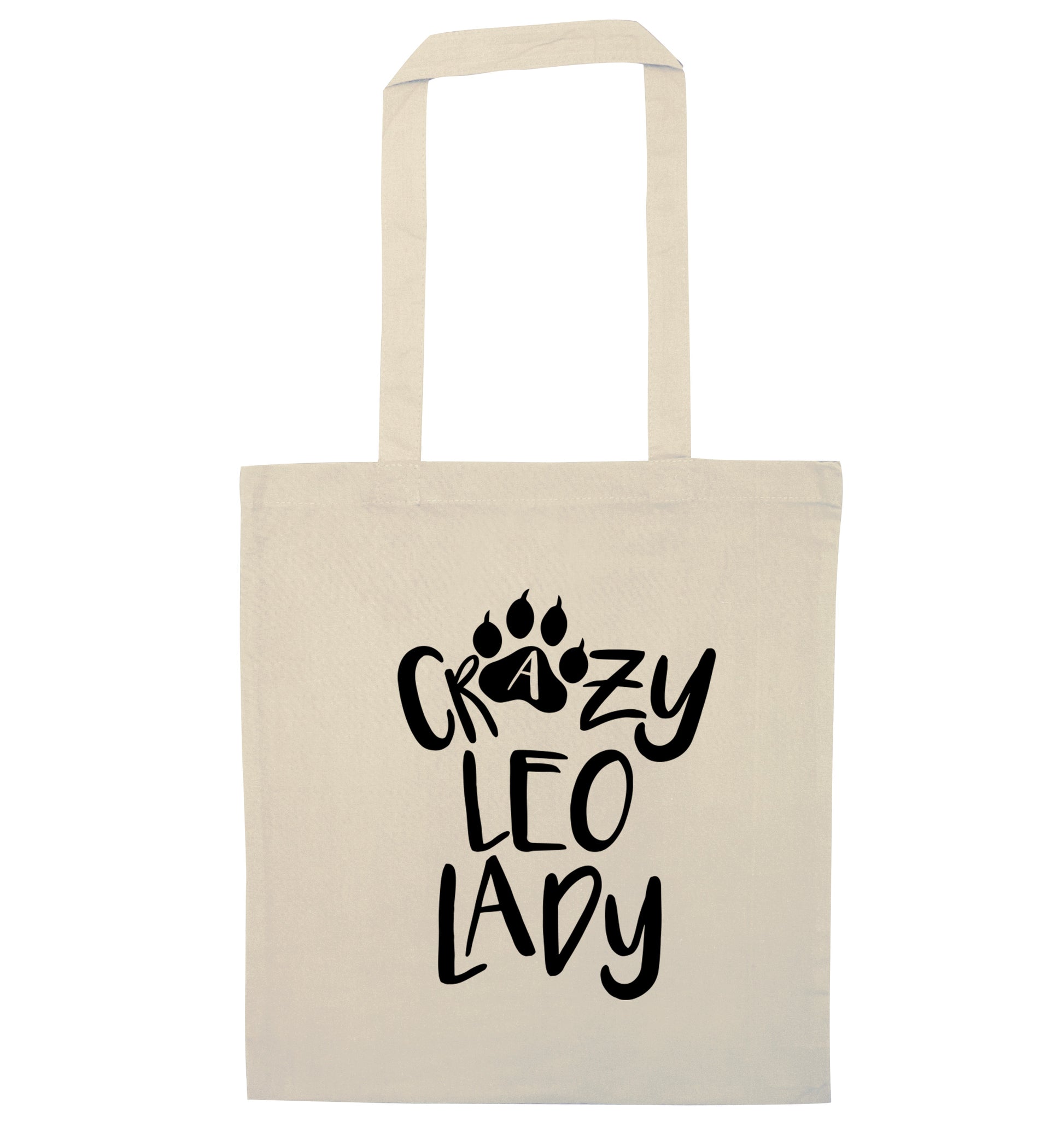 Crazy leo lady natural tote bag