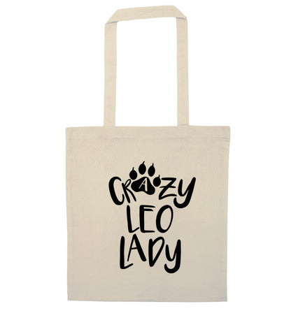 Crazy leo lady natural tote bag
