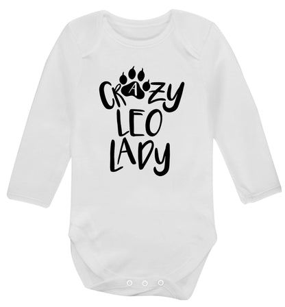 Crazy leo lady Baby Vest long sleeved white 6-12 months