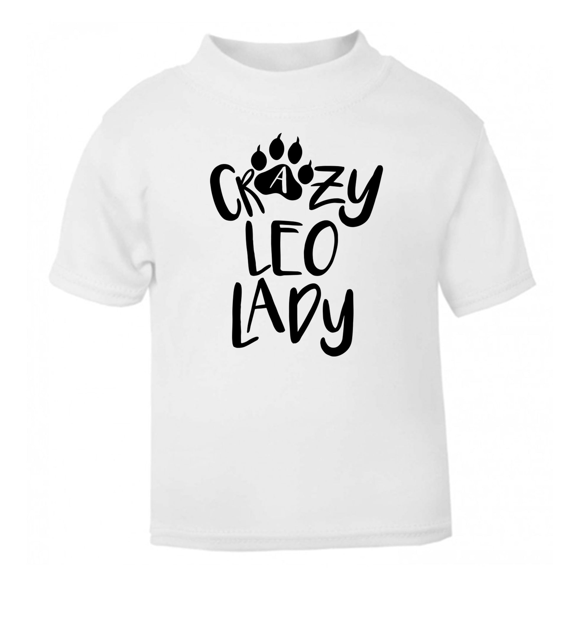 Crazy leo lady white Baby Toddler Tshirt 2 Years