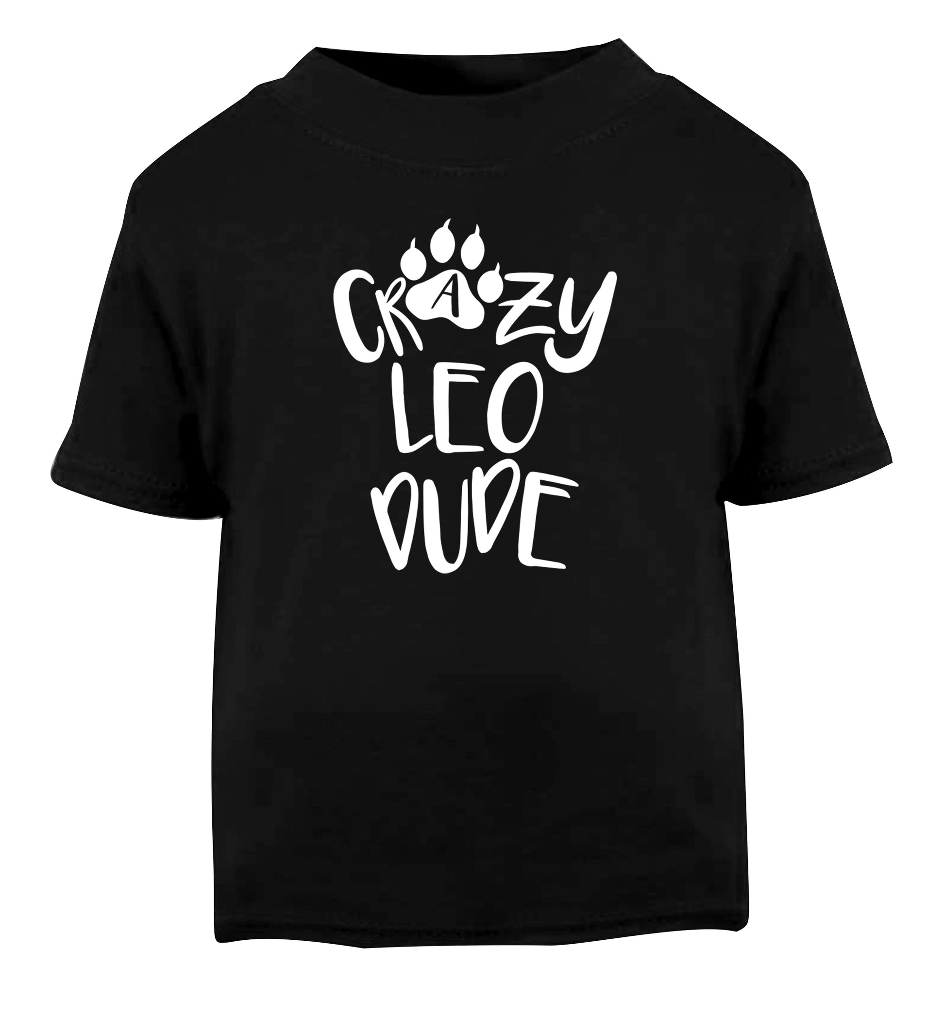 Crazy leo dude Black Baby Toddler Tshirt 2 years