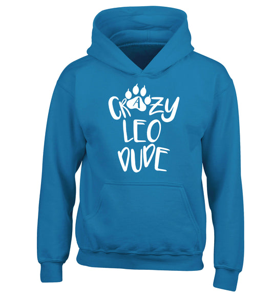 Crazy leo dude children's blue hoodie 12-13 Years