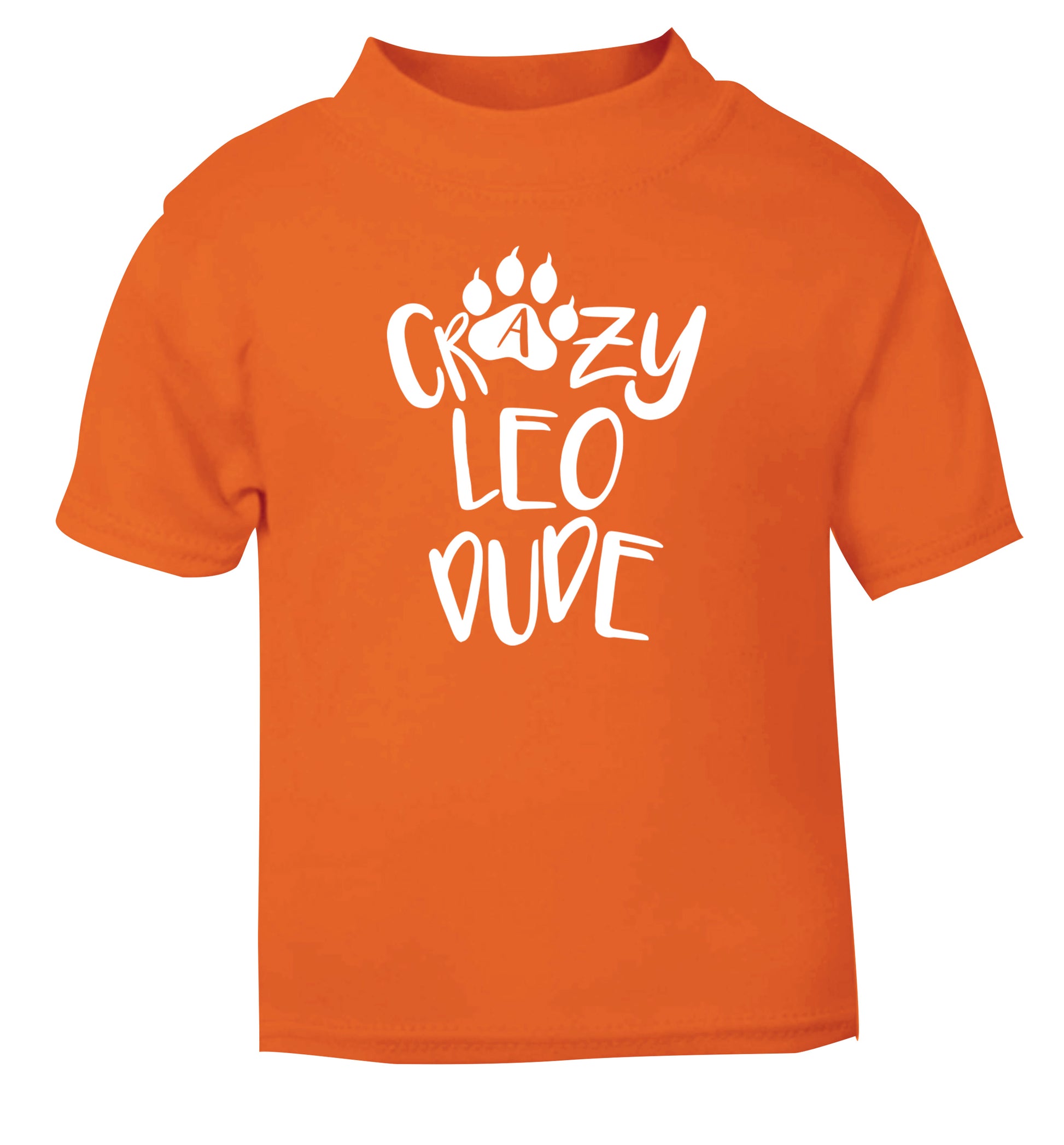 Crazy leo dude orange Baby Toddler Tshirt 2 Years