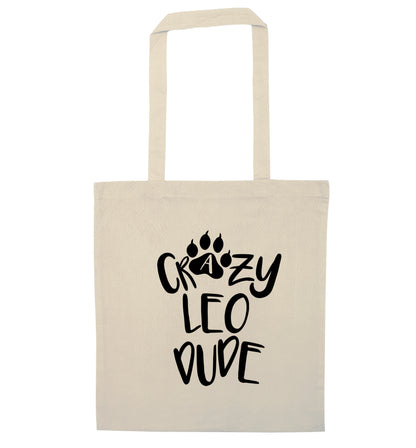Crazy leo dude natural tote bag