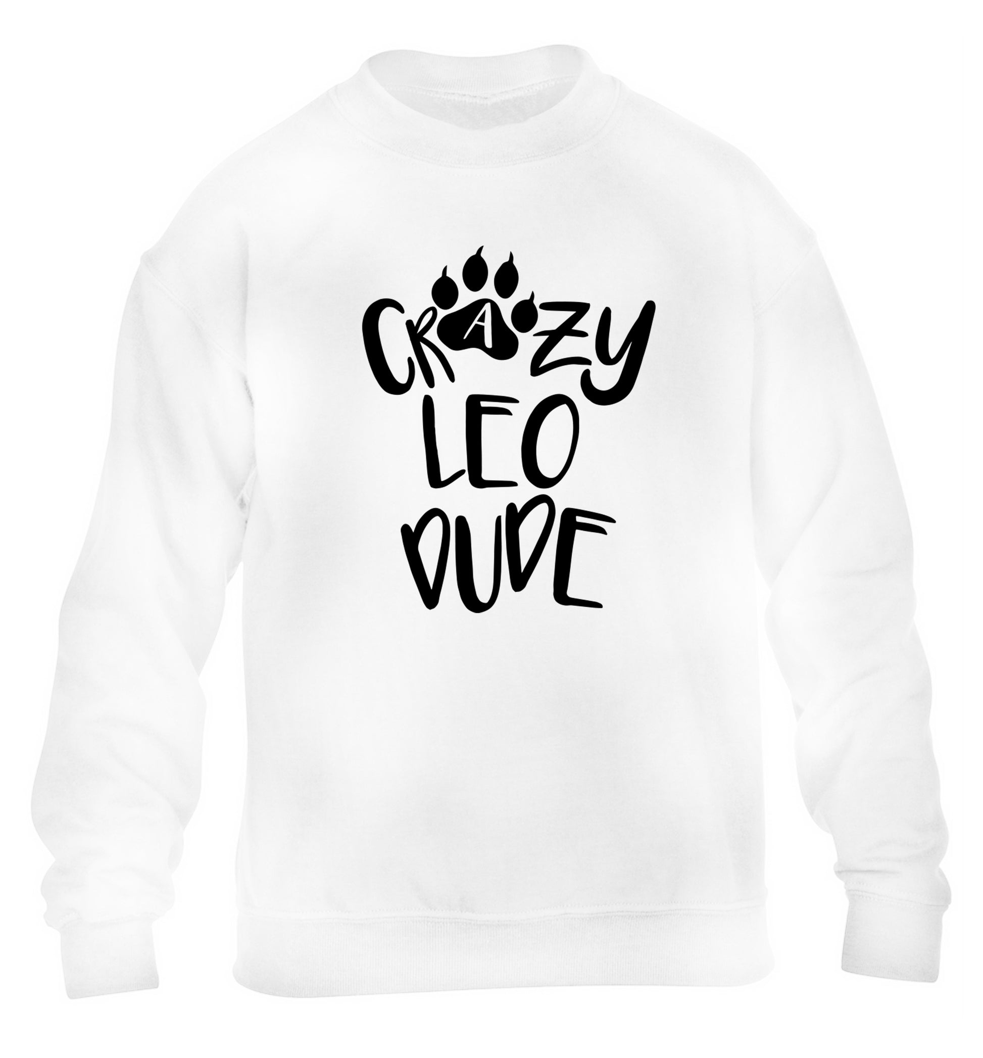 Crazy leo dude children's white sweater 12-13 Years