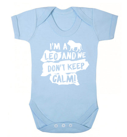 I'm a leo and we don't keep calm! Baby Vest pale blue 18-24 months
