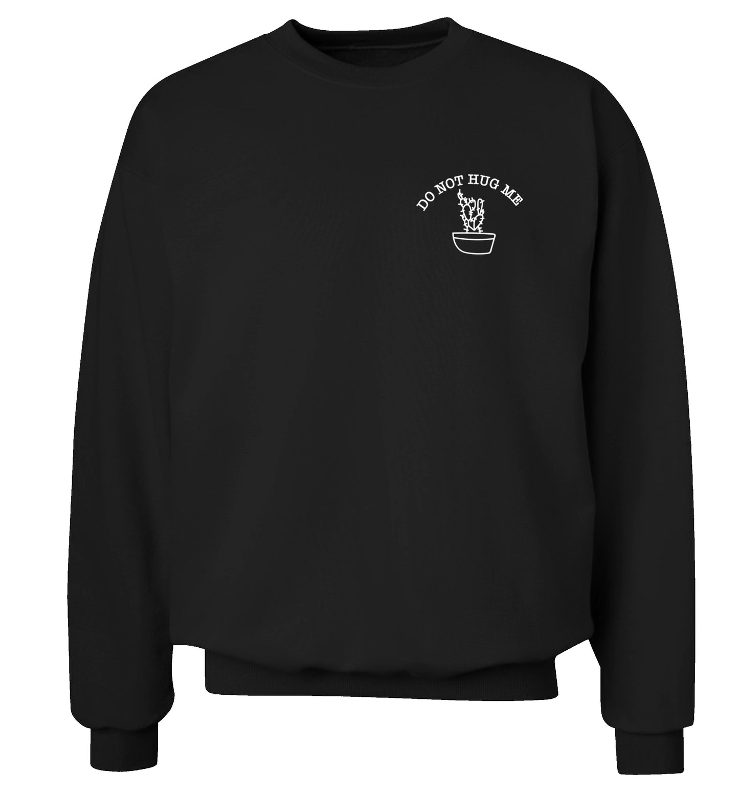 Do not hug me cactus pocket Adult's unisex black Sweater 2XL