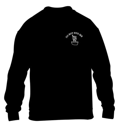 Do not hug me cactus pocket children's black sweater 12-13 Years