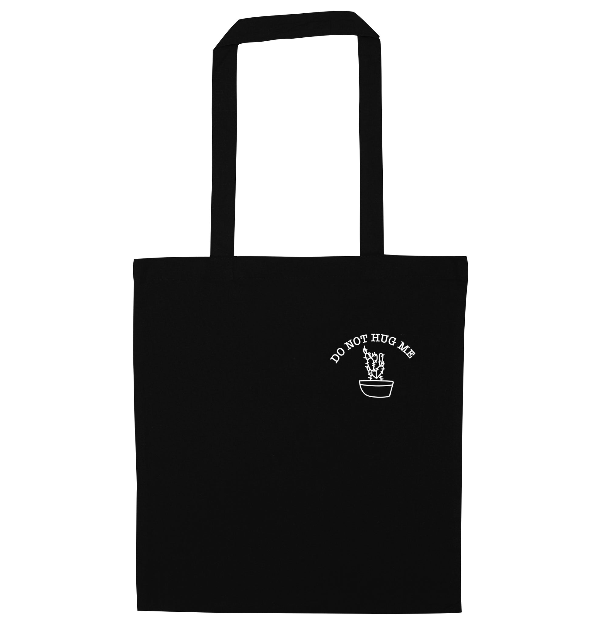 Do not hug me cactus pocket black tote bag