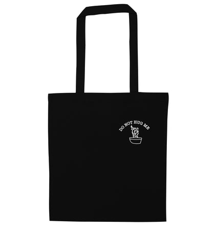 Do not hug me cactus pocket black tote bag