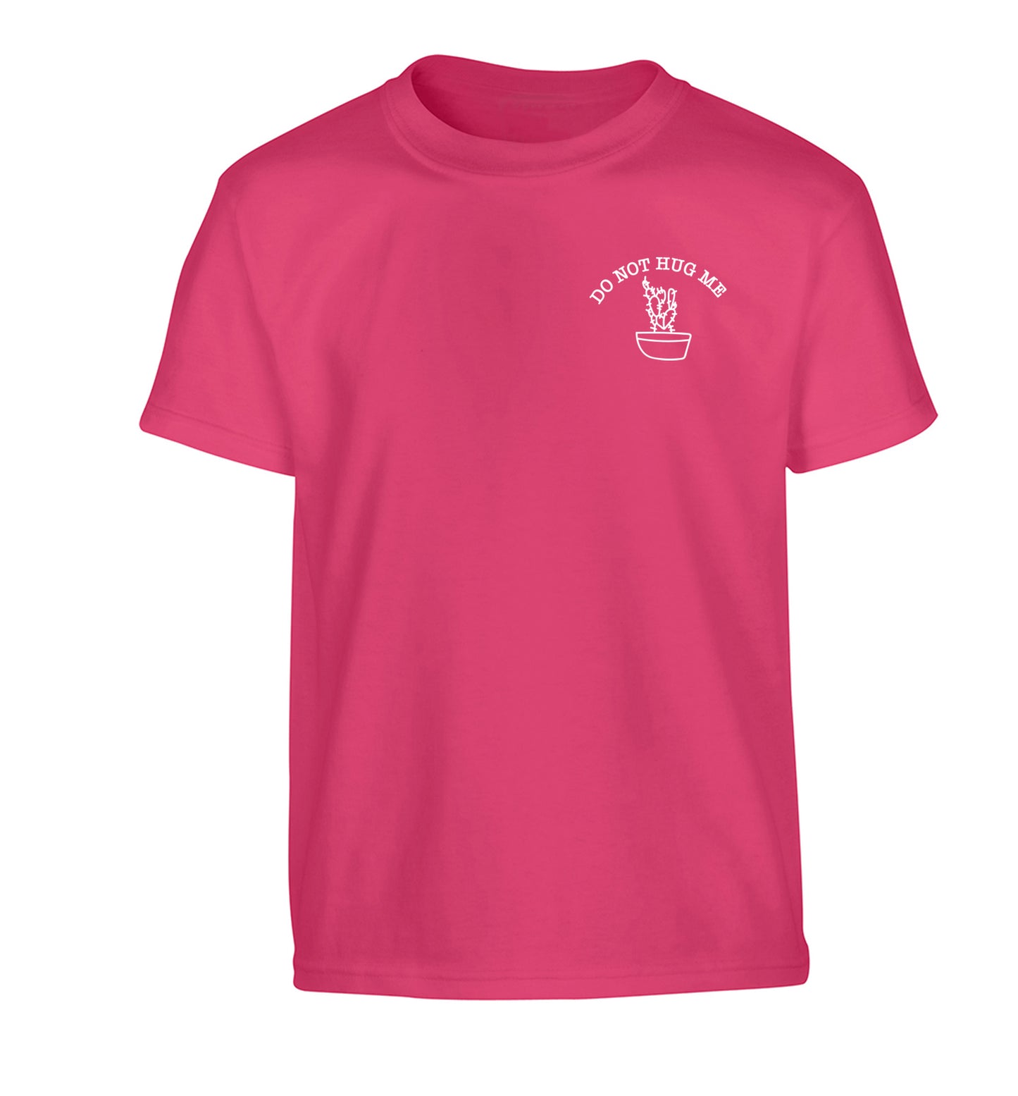 Do not hug me cactus pocket Children's pink Tshirt 12-13 Years