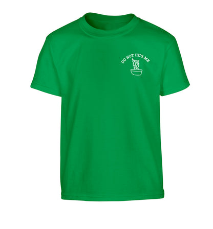Do not hug me cactus pocket Children's green Tshirt 12-13 Years