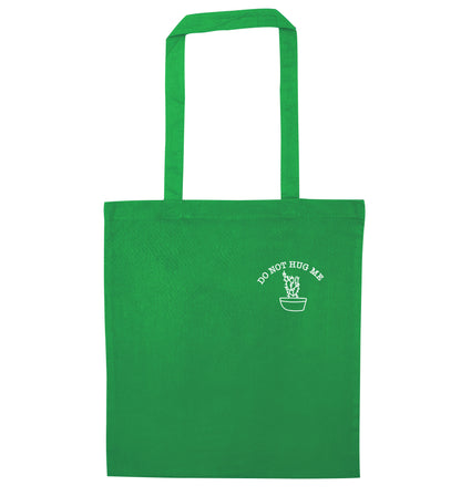 Do not hug me cactus pocket green tote bag