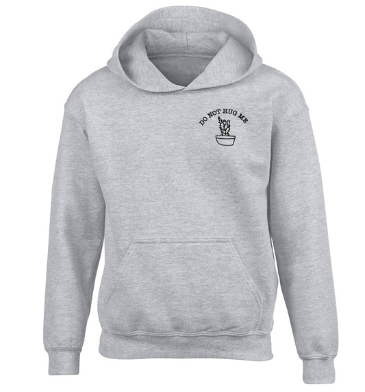 Do not hug me cactus pocket children's grey hoodie 12-13 Years