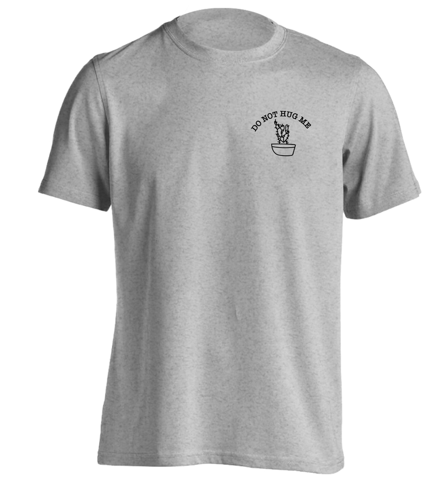 Do not hug me cactus pocket adults unisex grey Tshirt 2XL