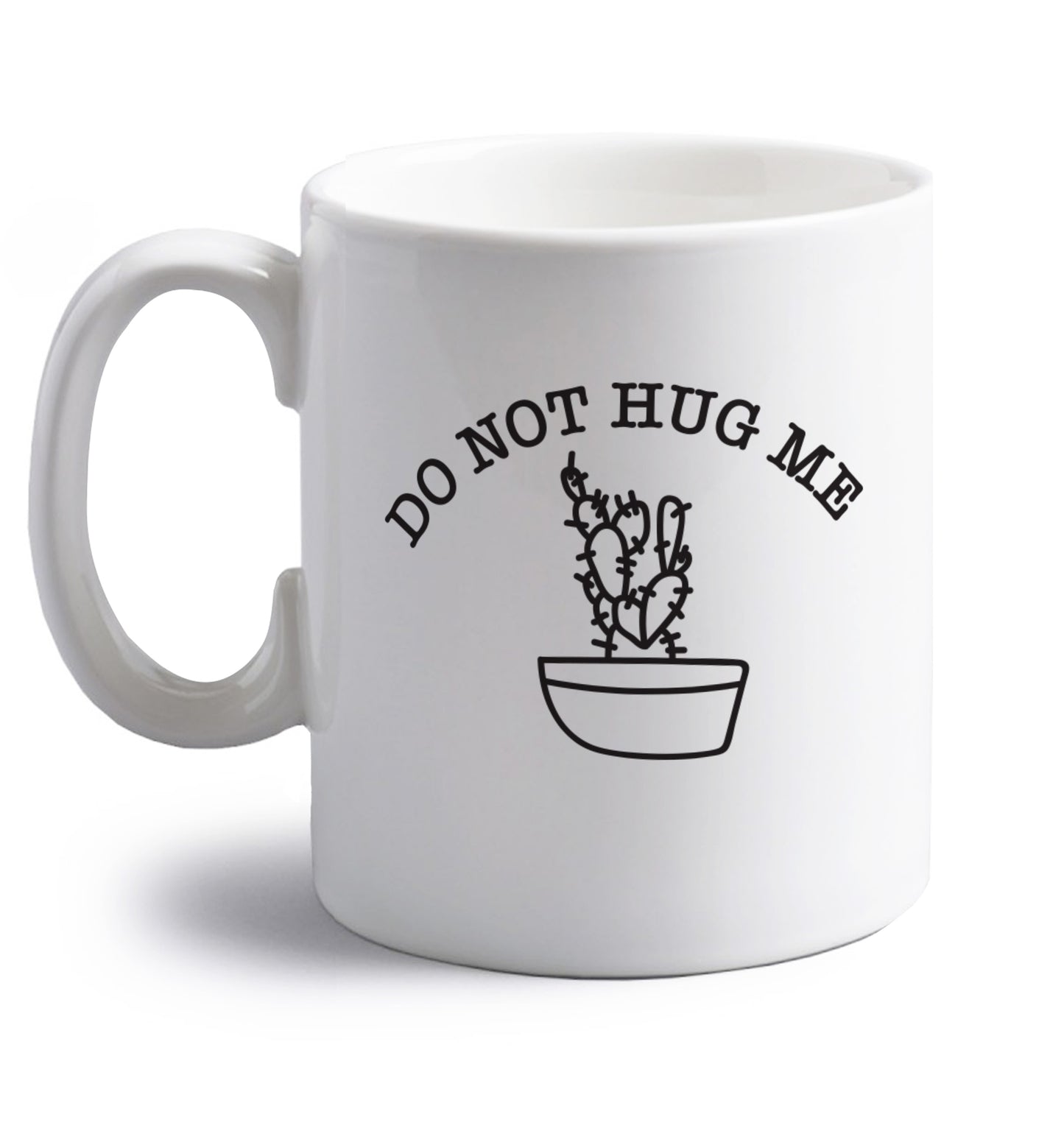 Do not hug me cactus pocket right handed white ceramic mug 