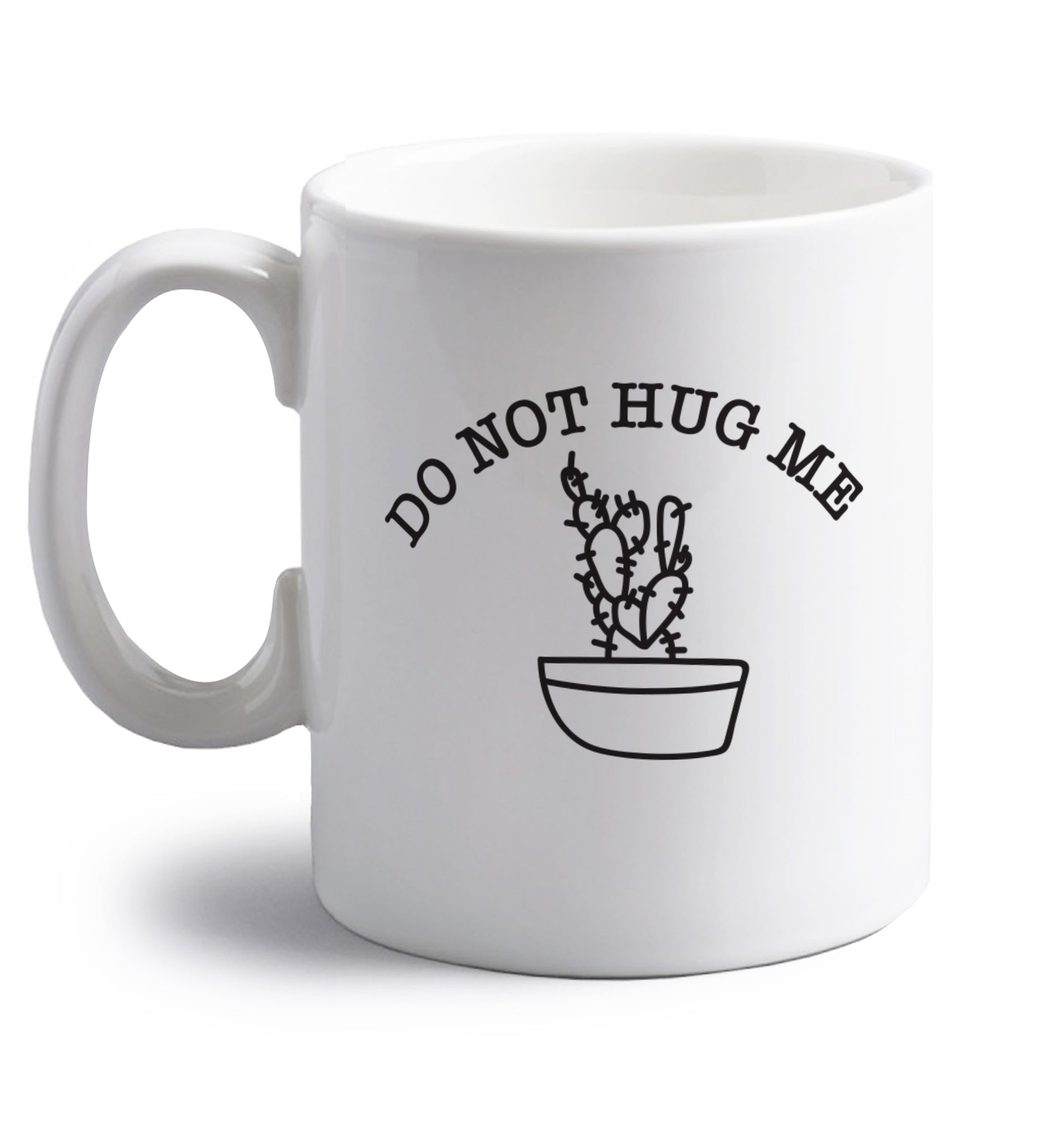 Do not hug me cactus pocket right handed white ceramic mug 
